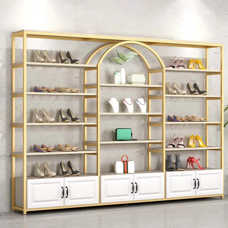 Soporte de pie para zapatos, estante de exhibición para tienda, moderno, multicapa, bolsas, estantes para zapatos