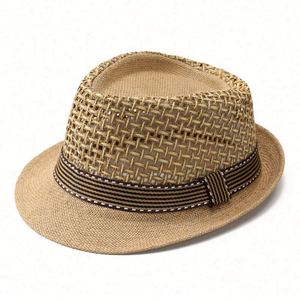 Sombreros Panamá para Hombre al por Mayor en Stock, Sombreros de Playa Transpirables con Diseño Hueco, Sombreros de Paja Panamá para Hombre - Product Image 4