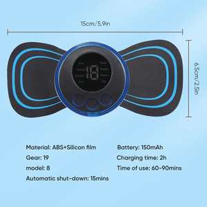 เครื่องนวดคอไฟฟ้าแบบผีเสื้อ พร้อมระบบทำความร้อน แผ่นนวดขนาดเล็ก บรรเทาอาการปวด พกพาสะดวก - Product Image 5