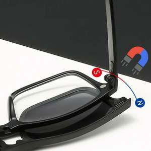 Lunettes de soleil polarisées magnétiques 5-en-1 pour hommes, style mixte, avec clip, montures TR90, vision nocturne, pour la conduite, avec étui - Product Image 4