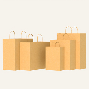 Wholesale Clothing in Stock Kraft Paper Bag with Handle Cheap Price Take Away Shopping Bag Accept Custom Printing - Product Image 4