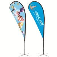 Drapeau publicitaire extérieur en forme de goutte d'eau, double face, impression numérique, tissu polyester, pour promotion d'événements et salons professionnels