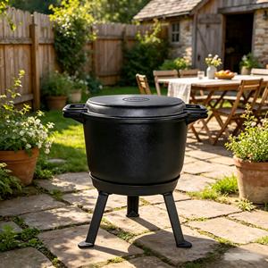 Marmite de camping <span class=keywords><strong>émaillée</strong></span> en <span class=keywords><strong>fonte</strong></span> polonaise à 3 pieds, 4L/7L/10L - Product Image 4