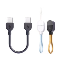 Câble de charge USB court porte-clés Mini 16cm PD USB-C vers câble de charge rapide type-c pour batterie externe/téléphone portable