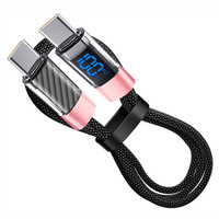 Câble de données de charge rapide PD à affichage numérique 100W pour écouteurs Apple Type-C Câble tressé en PVC