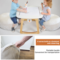 Canapé paresseux pour enfants en forme d'ours ludique, pouf en mousse compressée avec ottoman, pouf pour enfants