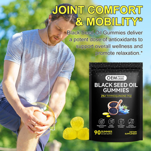 OEMブラックシードオイルグミ100% ブラックシードオイル2% + サイモキノン超抗酸化免疫サポート用ジョイントヘアスキン - Product Image 3
