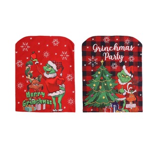 New Trending Grinch Theme Polyester <b>Chair</b> <b>Cover</b> Home Decor <b>Dining</b> Room Christmas Party Decoration 58*48cm Irregular Shape - Product Image 3