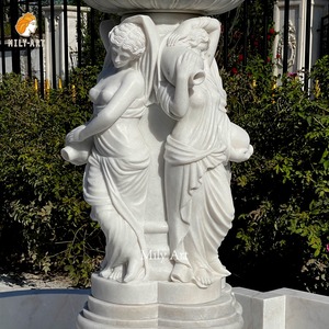 Yeni tasarım el oyma açık victoria Lady mermer kadın heykeli çeşme - Product Image 2
