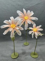 Bunga Daisy Organza Sutra Buatan Raksasa Buatan Tangan Dekorasi Pernikahan Halloween Hari Ibu Acara Dekorasi Berdiri Besar