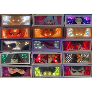 195 modèles 3D Anime LED boîte à lumière Kamado Tanjirou <span class=keywords><strong>Nezuko</strong></span> papier sculpture lampe figurine jouets cadeau d'anniversaire - Product Image 1