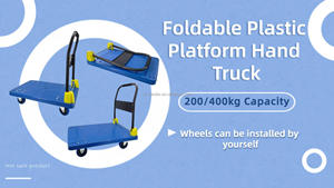 Chariot à plateforme en plastique durable 200kgs avec grand plateau 75x59cm Chariot plat 661bs 330lbs Chariot à plateforme à plat - Product Image 3