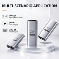 Adaptateur USB C Femelle-Femelle, Coupleur Type-C 20 Gbit/s avec Charge Rapide 240 W et Vidéo UHD 8K60Hz, Double Face