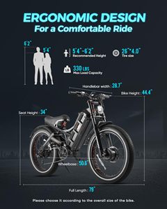 Vélo électrique Eahora Romeo ProII 250w avec moteur personnalisable, 2*120N-m, batterie grande capacité 52v 60ah, vélo tout-terrain pour adultes - Product Image 6