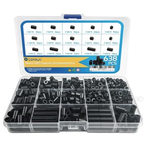 ชุดอุปกรณ์เว้นระยะห่าง Comrun Black Abs รุ่น M3 M4 จำนวน 638 ชิ้น สำหรับติดตั้งเต้ารับไฟฟ้าและสวิตช์ - Product Image 1