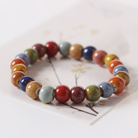 Groothandel Keramische Sieraden Nieuwe Mode Bloem Glazuur Kralen Hoge Temperatuur Branding Meerkleurig Casual Etnische Stijl