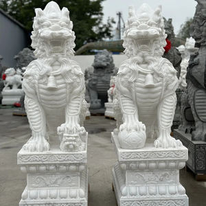 中国ライオン手作りモダンデザインブロンズフー犬屋外像 - Product Image 4