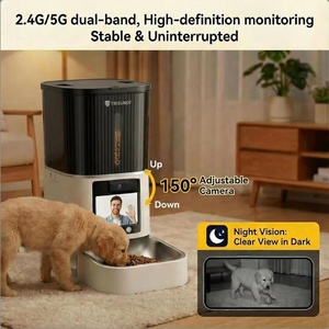 WiFi 5G 1080P 150 °   Comedero Automático para Mascotas con Cámara PTZ, 2.4G/5G Doble Banda, Video Bidireccional, Dispensador de Comida para Perros de 5L, Comedero Inteligente para Gatos - Product Image 2