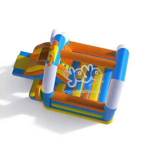 Structure gonflable combinée sur le thème des vacances à la plage, avec accents de cocotiers, surface antidérapante, dégonflage rapide, résistant aux UV, en PVC, pour fêtes en parc - Product Image 2