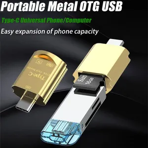 <span class=keywords><strong>Adaptador</strong></span> <span class=keywords><strong>USB</strong></span> Tipo C <span class=keywords><strong>OTG</strong></span> Metálico Portátil, <span class=keywords><strong>Adaptador</strong></span> Multi <span class=keywords><strong>USB</strong></span>-C, Compatible con Tarjetas TF, Lector de <span class=keywords><strong>Micro</strong></span> SD y Unidades <span class=keywords><strong>USB</strong></span> para Teléfonos Inteligentes, Tabletas y Macbook - Product Image 1