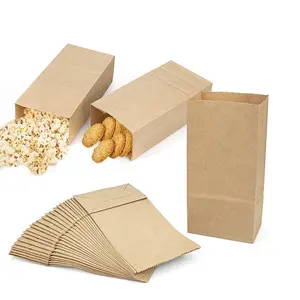 Huahao 고품질 사용자 정의 로고 인쇄 브라운 크래프트 선물 포장 개인화 된 합리적인 가격 팝콘 가방 종이
