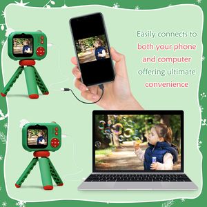 Fotocamera Digitale per Bambini 48MP con Doppia Lente, Certificazione CE e Treppiede, Regalo di Natale, Registrazione Video 1080P, <span class=keywords><strong>Giochi</strong></span> Divertenti Integrati - Product Image 4