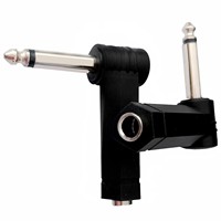 Conector de Audio Mono TS de 6.35mm 1/4" Macho a Hembra, Adaptador de Cable para Altavoz, Guitarra y Auriculares, con Ángulo Recto, para Estudio