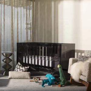 Đồ nội thất Acrylic trong suốt cũi trẻ sơ sinh phòng khách rõ ràng Chiều cao giường có thể điều chỉnh lan can hàng rào chống rơi cũi - Product Image 3