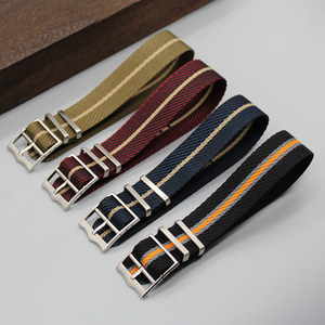 สายนาฬิกาไนลอนสานแบบเฉียง,สายนาฬิกาแบบ<span class=keywords><strong>ปรับ</strong></span>ได้สีดำสีเขียวครีมขนาด18 19 20 21 22มม. - Product Image 1
