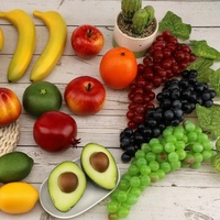 Fruits artificiels en plastique (poire, pomme, banane, pêche, kiwi, orange, cerise) pour décoration, fruits artificiels réalistes et recyclables, modèle de cuisine