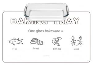 Deep <strong>Glass</strong> Baking Dish Square <strong>Glass</strong> Bakeware Set , Baking Pans for Lasagna, Leftovers, Cooking,Freezer-to-Oven and Dishwasher - Product Image 5