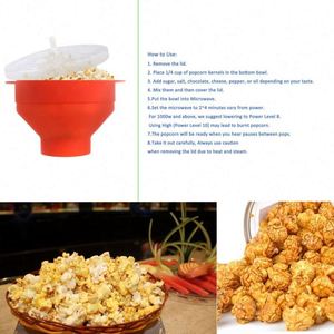 Máquina para Hacer Palomitas de Maíz para Microondas, Tazón Plegable de Silicona con Tapa para Microondas - Product Image 4