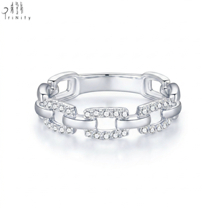 Anillo Apilable Clásico y Elegante de Oro Sólido de 18K con Diamantes Naturales Auténticos, Venta al Por Mayor - Product Image 3
