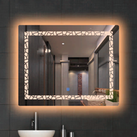 Miroir intelligent LED moderne à commande tactile, réglable, écologique, décoration intérieure pour appartement et villa avec solutions de design graphique