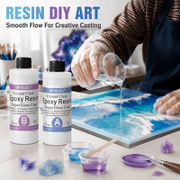 Résine époxy transparente bicomposante anti-jaunissement stabilisée aux UV, sans bulles, pour coulage profond, idéale pour les plans de bar, les sols et la production d'art DIY
