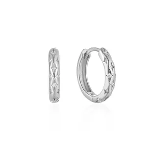 Blossom CS Jóias Mais Recente Design Sterling Silver 925 Star Hoop Earrings Alta Qualidade 18K Banhado A Ouro Zircon Jóias Para As Mulheres
