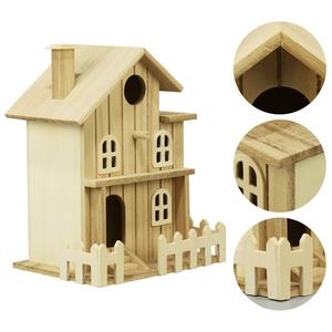 Bahçe dekorasyon kuş evi otomatik kuş besleyici açık asılı ahşap kuş evi - Product Image 4