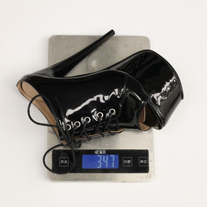 Sandales à talons hauts extrêmes et plateforme épaisse pour femme, grande taille 47, sexy, à bout ouvert, à lacets sur le devant, pour soirée et danse - Product Image 6