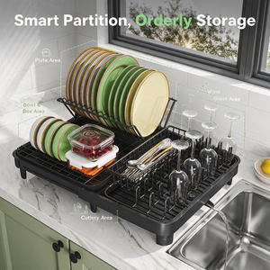 Organisateur de vaisselle coulissant moderne et minimaliste pour <span class=keywords><strong>cuisine</strong></span> d'appartement, étagère de <span class=keywords><strong>rangement</strong></span> en acier haute résistance pour armoire, gain de place, ODM - Product Image 2