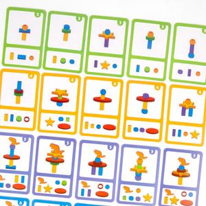 Nouveaux jouets sensoriels en bois avec perles à clipser, <span class=keywords><strong>jeu</strong></span> de tri et d'appariement des couleurs Montessori, jeux éducatifs d'apprentissage précoce pour enfants - Product Image 4