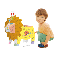 Hot Sale 3D DIY Puzzle Spielzeug Karton Lion Doodle Malerei mit Musik