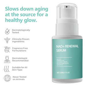 Logo personalizado NAD + Bio Renewal Serum con 5% NAD + y 4% Probióticos Anti-envejecimiento y suero facial brillante Aceptar OEM ODM - Product Image 6
