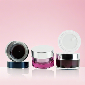 Metalization sáng bóng Sliver vít cap Acrylic Kem Jar sang trọng nhựa mỹ phẩm Jar xi lanh hình dạng khuôn mặt kem đóng gói container - Product Image 6