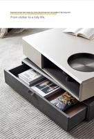 Table basse de luxe italienne, design moderne, en bois, pour bureau, salon, avec tiroirs