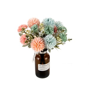 Bouquet de fleurs artificielles CallaFloral bleu clair et rose, décoration de mariage, arrangement en panier à main, décoration artisanale haute simulation - Product Image 5