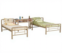 Lit simple pliable en acier de haute qualité et durable pour chambre à coucher, dortoir, école, hôpital et personnel de ferme
