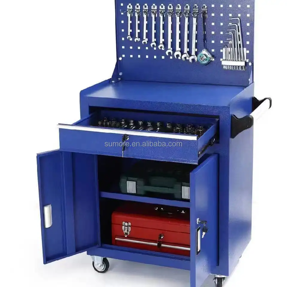 SP-002 SUMORE New Design Metal Tools Cabinet Tool Trolley Set Cabinet Tool Trolley Cabinet with Drawer and Wheels SUMORE