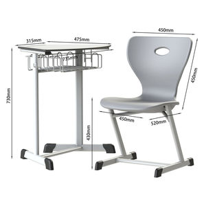 Banco Scolastico con Sedia a Prezzo di Fabbrica, Set di Arredi per Aula in Legno HPL per Studenti - Product Image 3