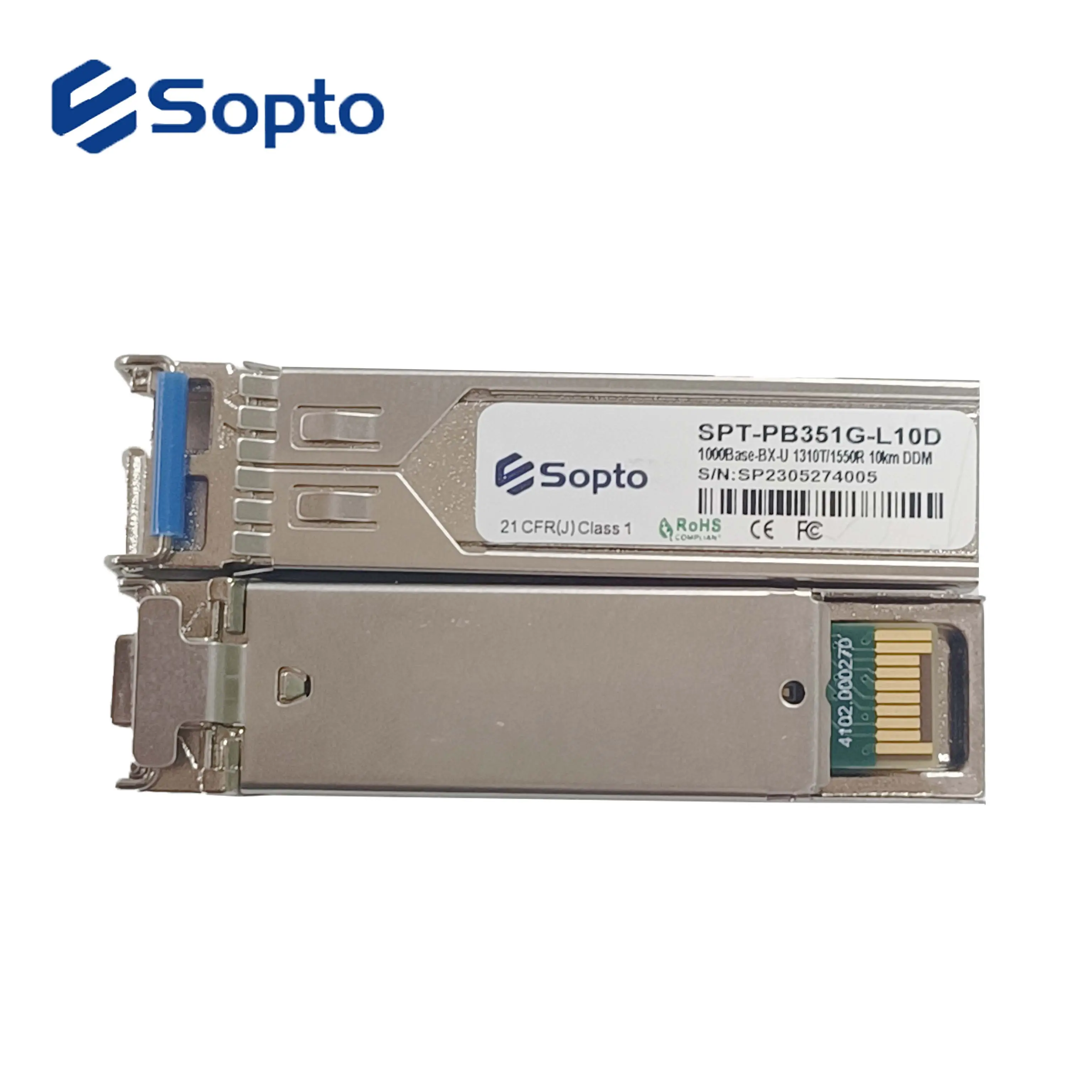 Sopto 1,25 G BIDI SFP-Modul 1310 nm 1550 nm SC-Anschluss 10 km 20 km 40 km Kompatible Marken 1 G Transceiver SFP