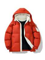 Veste en duvet unisexe, style classique, capuche amovible, logo personnalisable